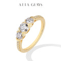 ATTAGEMS-Bagues en diamant Moissanite pour hommes et femmes, 3 matiques rondes, argent S925 plaqué or, bijoux de fête de fiançailles, cadeau, nouveau, 1,2 CTW