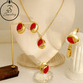 1 Pcs Can Sell Stainless Steel Charm Chain Necklace Bracelet Earrings Ring 4 Pieces Jewelry Set  Fashion Jewelry 4pcs18k