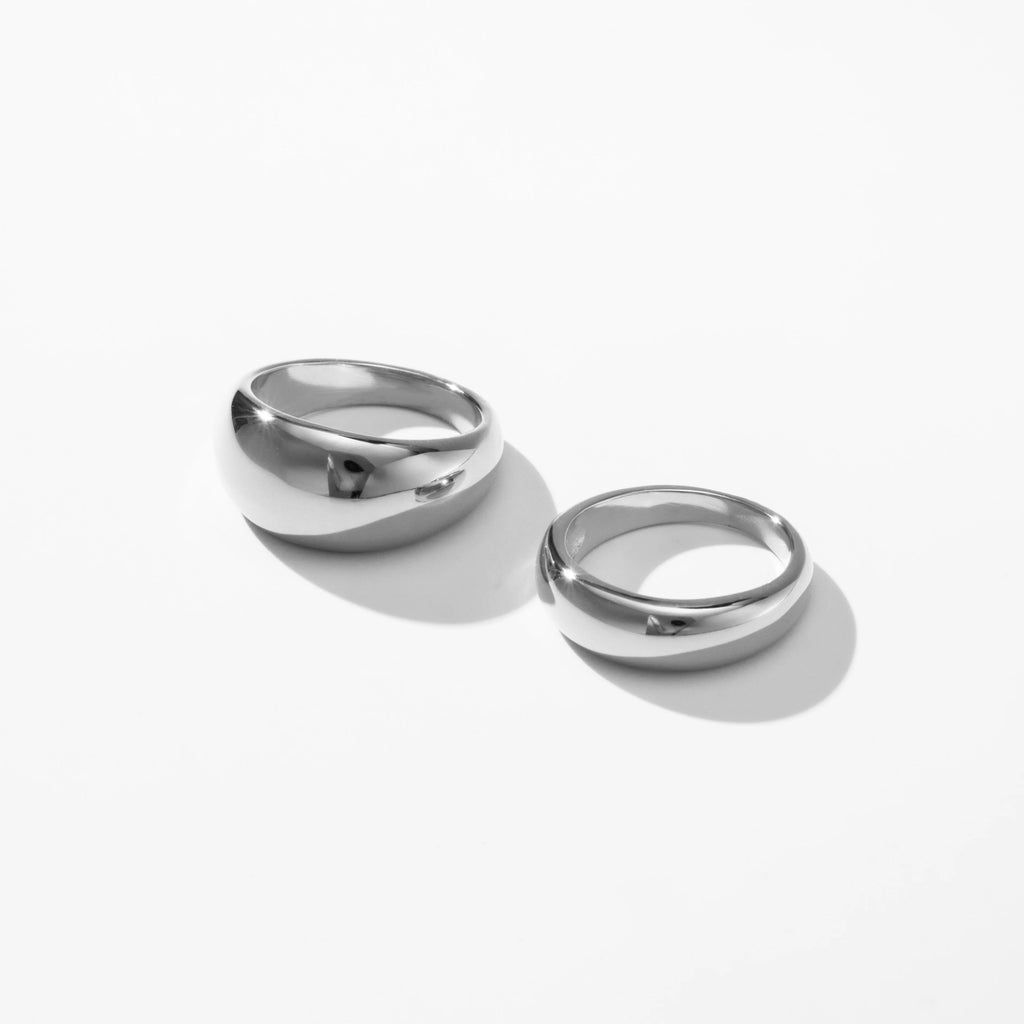YF2913 Dainty Minimalist Waterproof Jewelry Stainless Steel 18K Gold Plated Chunky Ring Statement Bold Dome Ring for Women