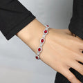 Niche Fashion Natural Sapphire Ruby Iron Link Chain Women's Colorful Gemstone Bracelet-Office/Career Anniversary Gift