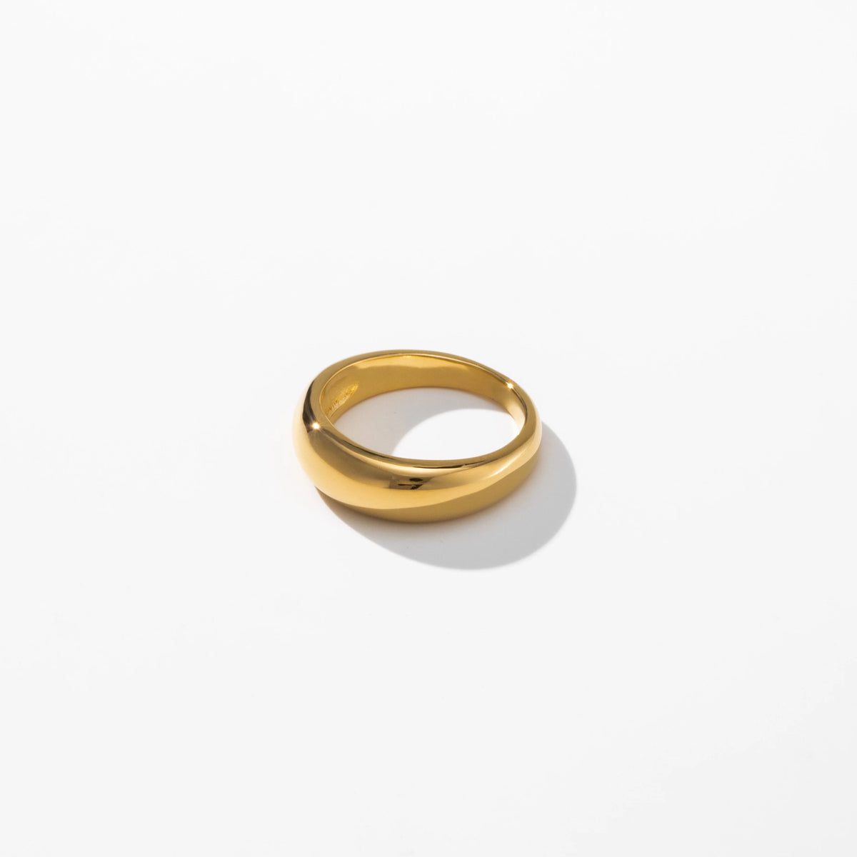YF2913 Dainty Minimalist Waterproof Jewelry Stainless Steel 18K Gold Plated Chunky Ring Statement Bold Dome Ring for Women