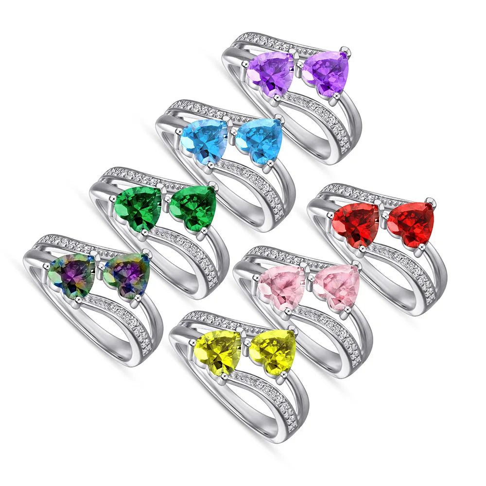 BOYI Valentine's Day Gift Fine Jewelry S925 Sterling Silver Colored Heart Zircon Jewelry Sets for Women