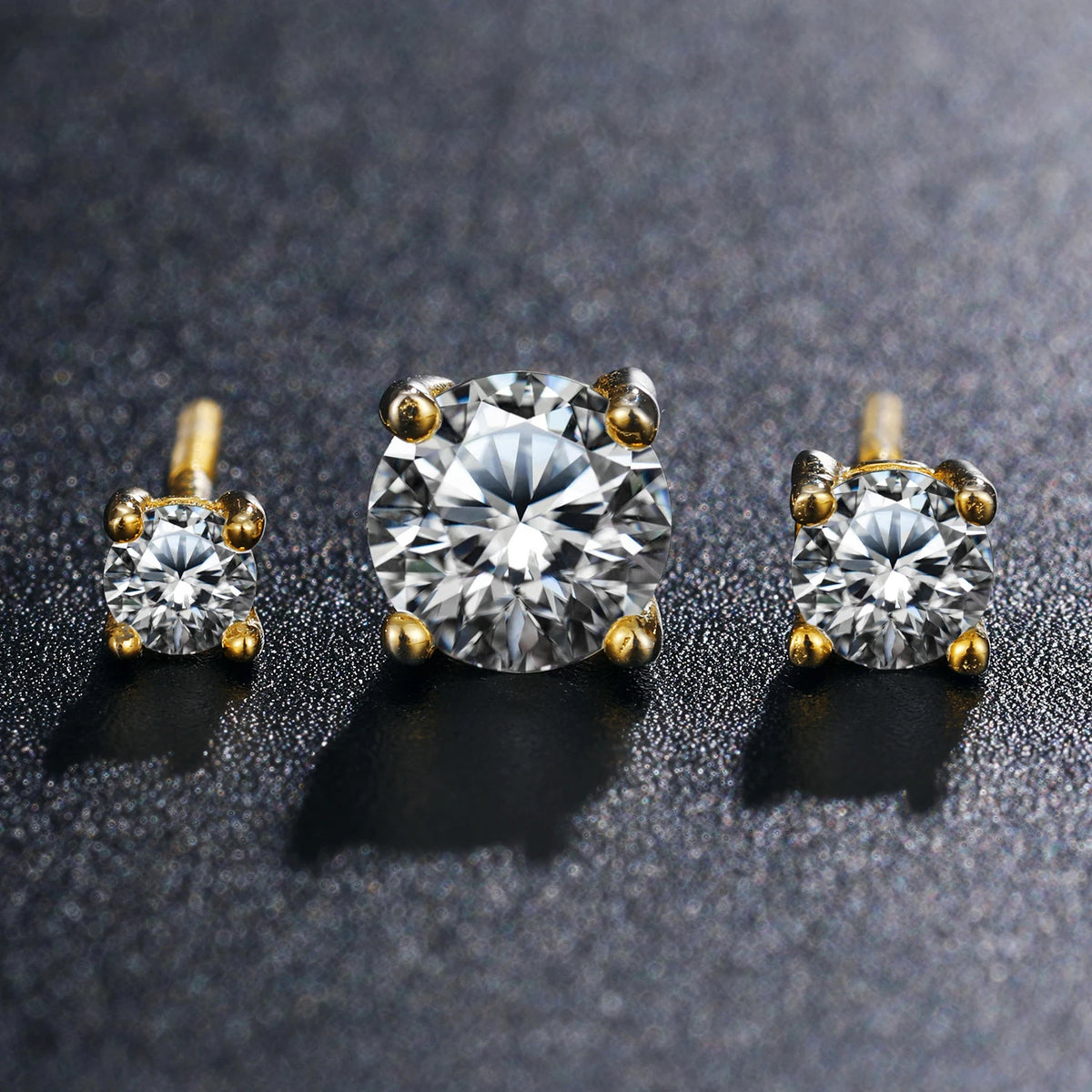 Local US Stock High Quality Women 6.5mm 1ct Classic 925 Sterling Silver VVS Moissanite Solitaire Stud Earrings