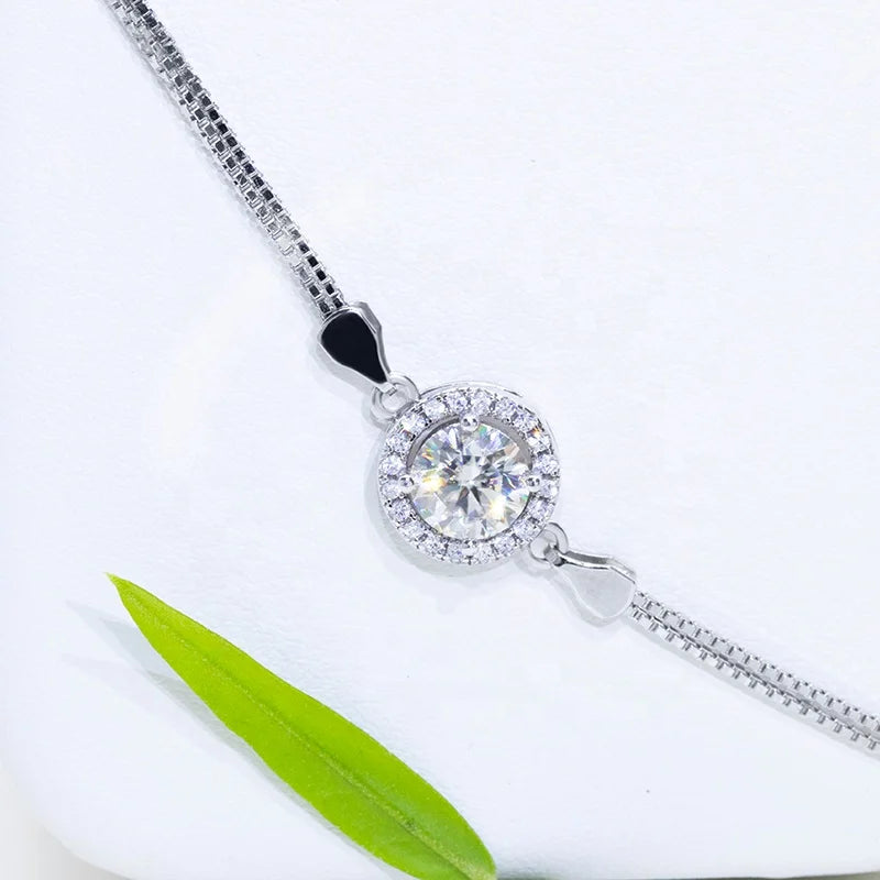 0.5ct White Gold Plated Jewelry Sets 925 Sterling Silver Moissante Jewelry VVS White D Color Bridal Jewelry Set for Wedding