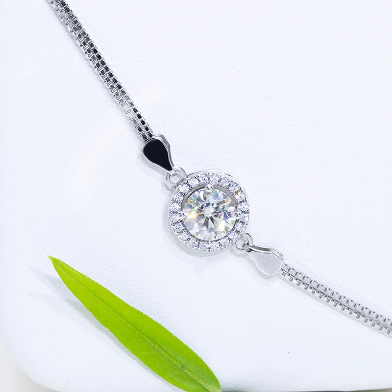 0.5ct White Gold Plated Jewelry Sets 925 Sterling Silver Moissante Jewelry VVS White D Color Bridal Jewelry Set for Wedding
