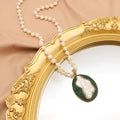 GLSEEVO Natural Freshwater Baroque Pearl Edged Zircon Necklace Korean Style Women Luxury Jewelry Fashion Ladies and Girls Gift