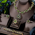 T180D Famous Brand Luxury African Set 4PCS Ruby CZ for Women Wedding Party Zircon Crystal Anniversary Bridal Set Gift Dubai