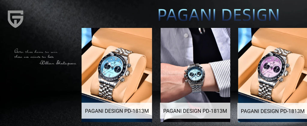 2026 New PAGANI DESIGN 1813 BB Flamingo Chronograph Luxury Sports Quartz Watch Men Sapphire  100M Waterproof Fashion Wristwatch