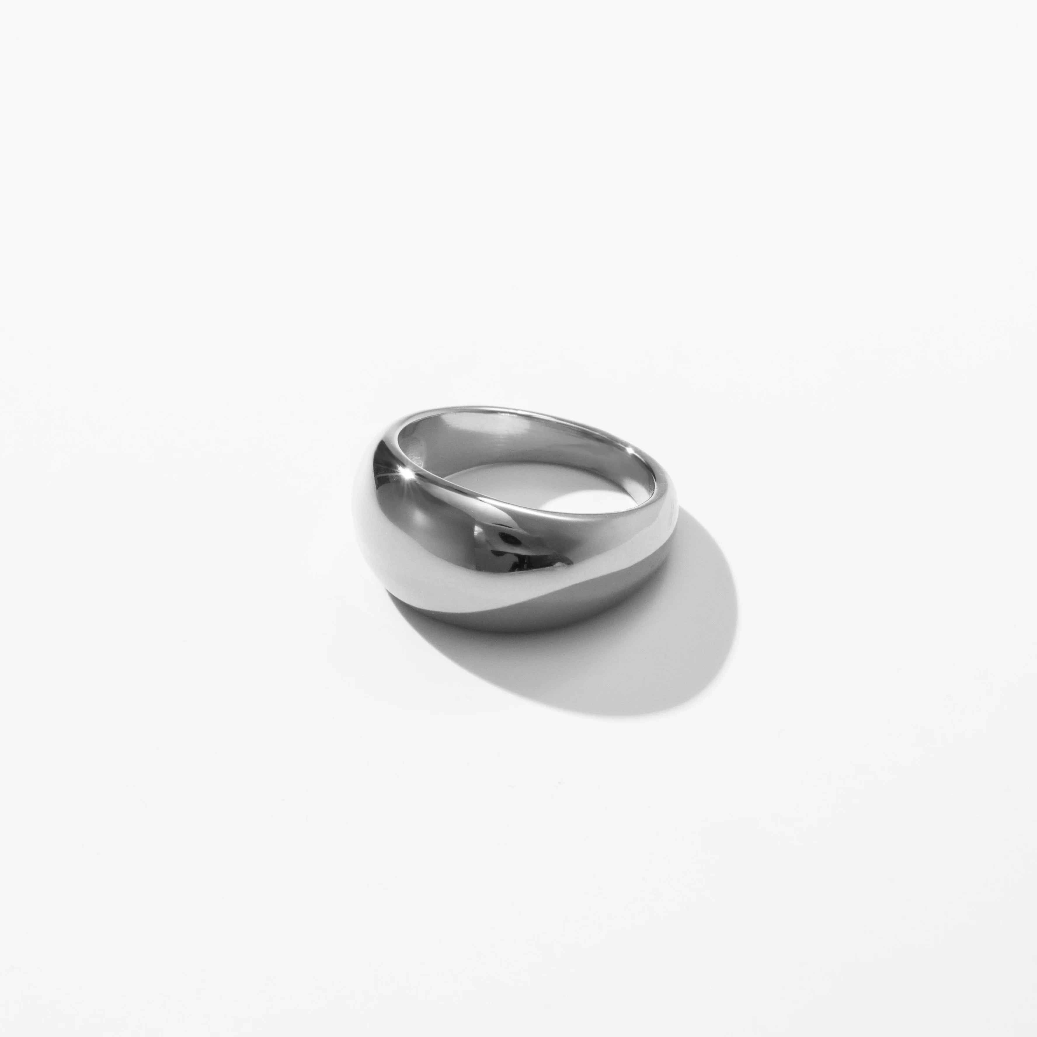 YF2913 Dainty Minimalist Waterproof Jewelry Stainless Steel 18K Gold Plated Chunky Ring Statement Bold Dome Ring for Women
