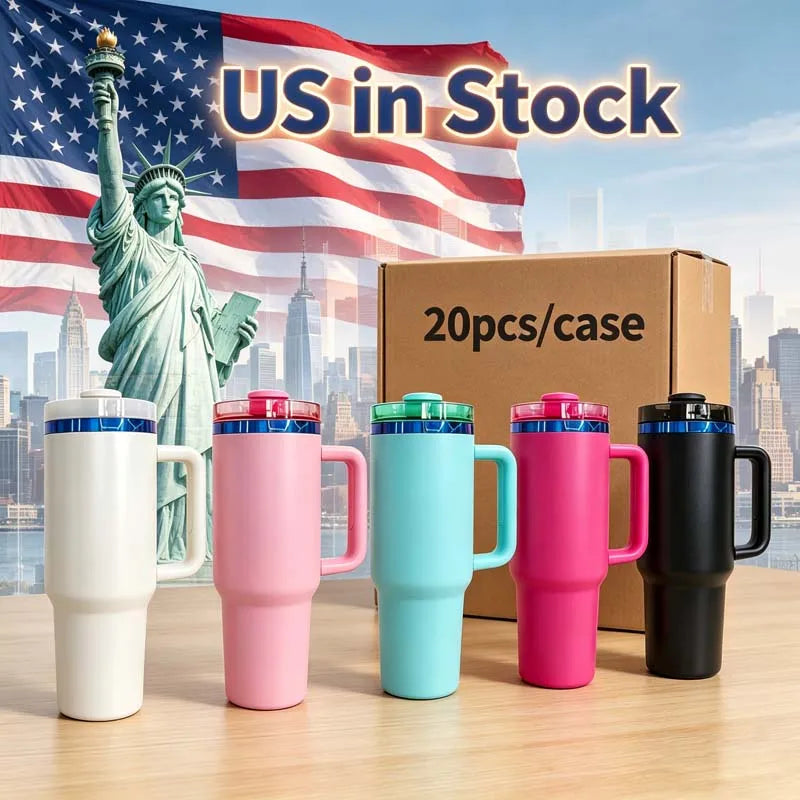 Us in Stock 40 OZ Sparkle Rhinestone Eco Friendly Coffee Cup 40OZ insulated Tumbler for Home Office Outdoor Daily Use