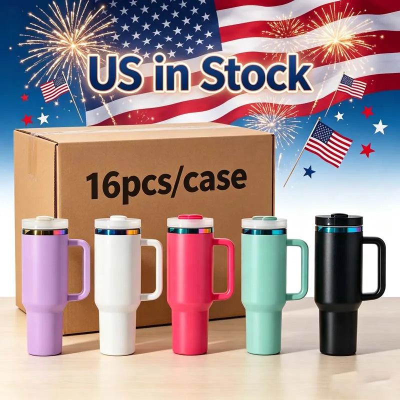 Us in Stock 40 OZ Sparkle Rhinestone Eco Friendly Coffee Cup 40OZ insulated Tumbler for Home Office Outdoor Daily Use