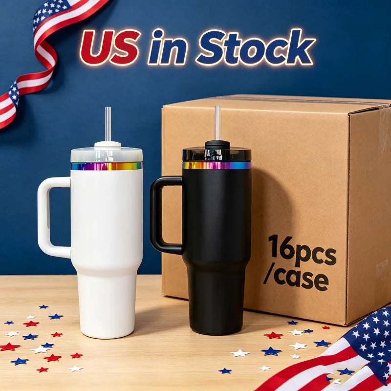 Us in Stock 40 OZ Sparkle Rhinestone Eco Friendly Coffee Cup 40OZ insulated Tumbler for Home Office Outdoor Daily Use