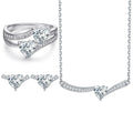 BOYI Valentine's Day Gift Fine Jewelry S925 Sterling Silver Colored Heart Zircon Jewelry Sets for Women