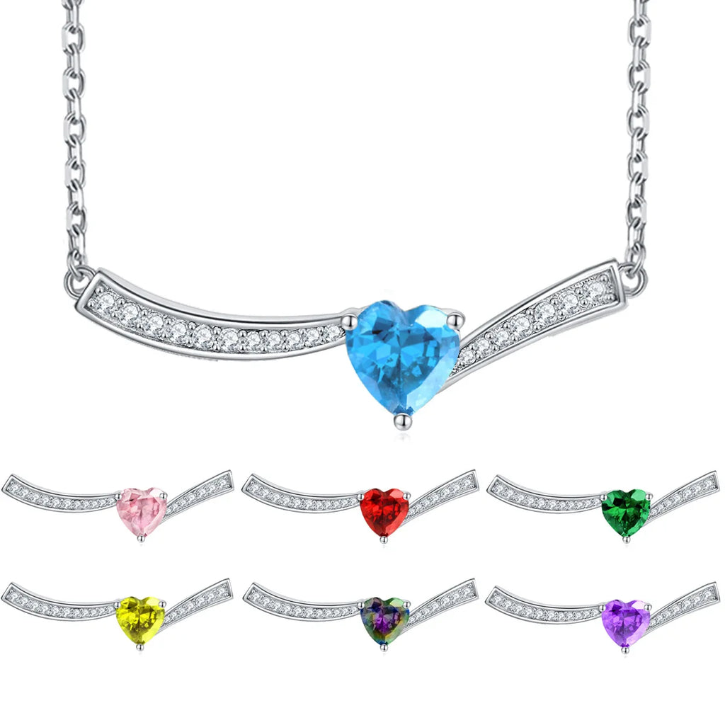 BOYI Valentine's Day Gift Fine Jewelry S925 Sterling Silver Colored Heart Zircon Jewelry Sets for Women