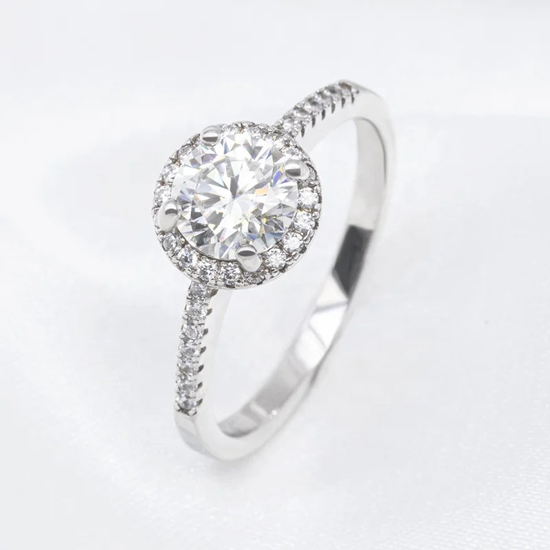 0.5ct White Gold Plated Jewelry Sets 925 Sterling Silver Moissante Jewelry VVS White D Color Bridal Jewelry Set for Wedding