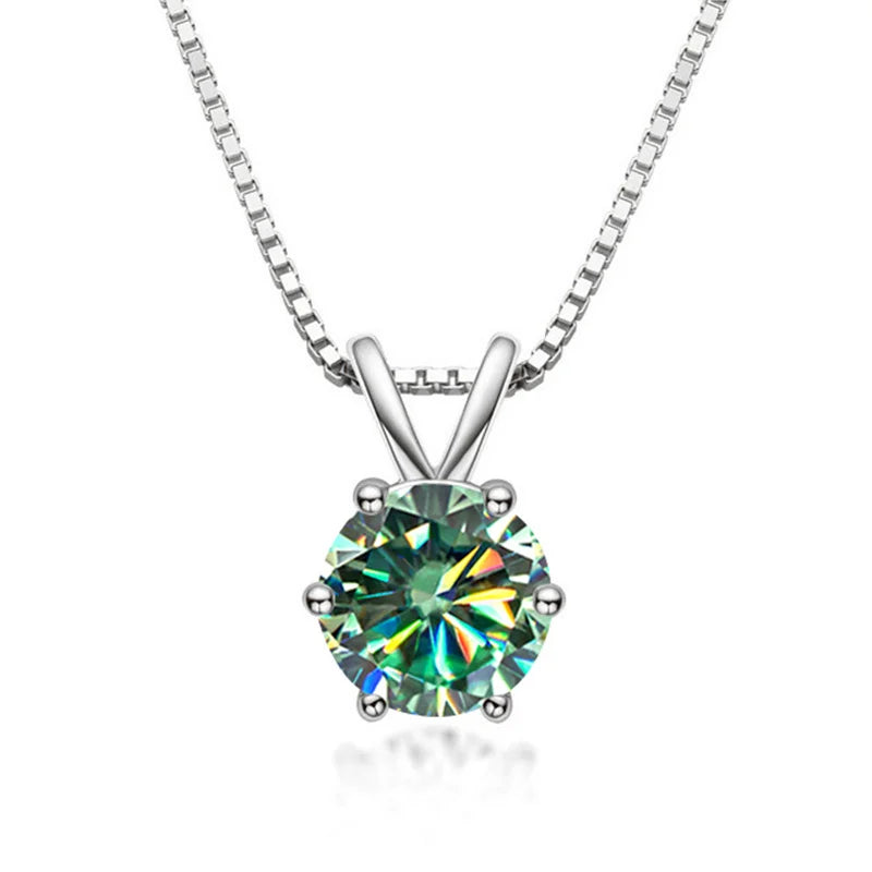 Bague Ringen 100% 925 argent Sterling 1ct Moissanite collier pour femmes diamant pendentif fiançailles fête de mariage cadeau en gros
