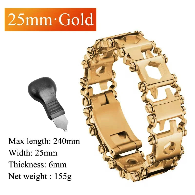 Bracelet multifonctionnel en acier inoxydable pour hommes, outil d'extérieur, 29 en 1, Bracelet de montre pour Couple européen et américain