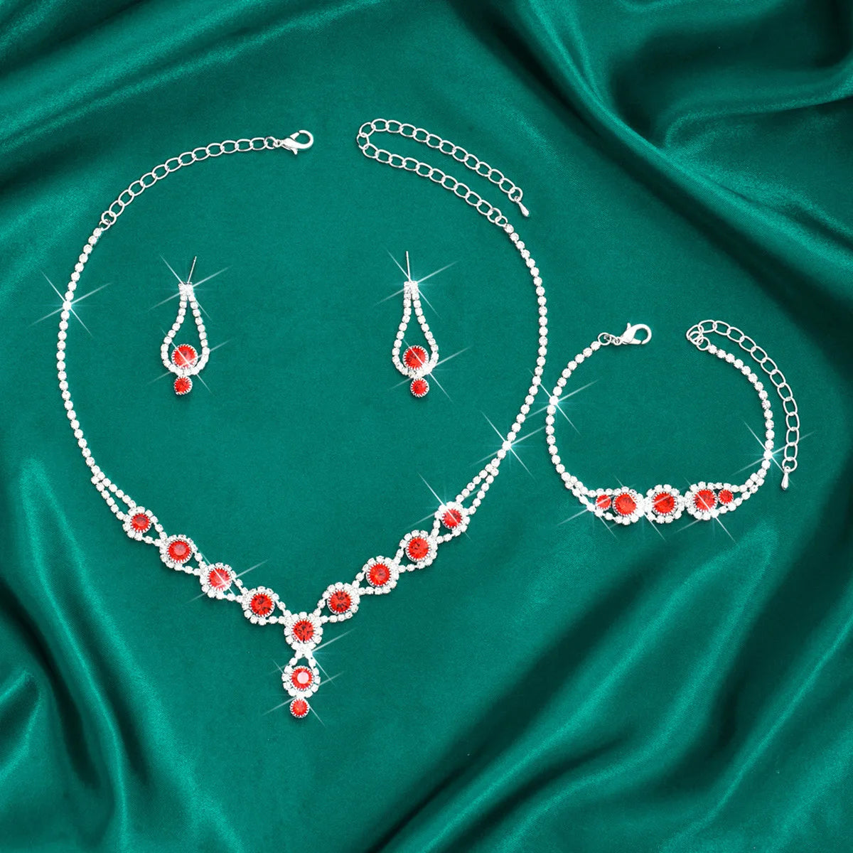 KMVEXO-Ensemble de bijoux en biscuits brillants pour femmes, collier, boucles d'oreilles, bracelet, patients de mariage, tour de cou en cristal, accessoires de banquet