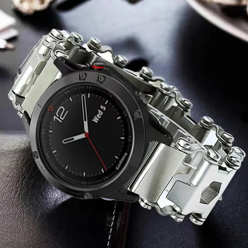 Bracelet multifonctionnel en acier inoxydable pour hommes, outil d'extérieur, 29 en 1, Bracelet de montre pour Couple européen et américain
