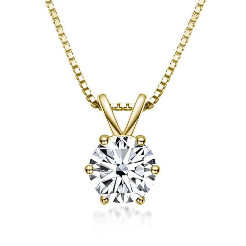 Bague Ringen 100% 925 argent Sterling 1ct Moissanite collier pour femmes diamant pendentif fiançailles fête de mariage cadeau en gros