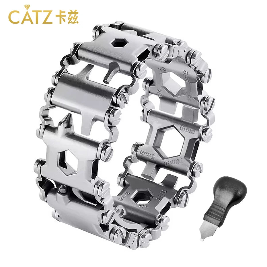 Bracelet multifonctionnel en acier inoxydable pour hommes, outil d'extérieur, 29 en 1, Bracelet de montre pour Couple européen et américain