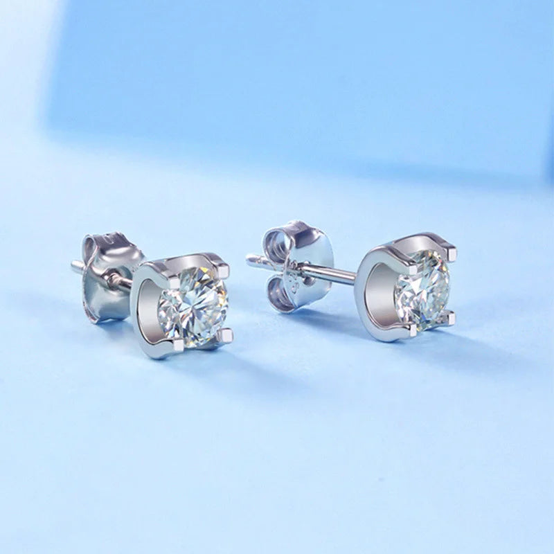 BagueRingen-Ensembles de bijoux Moissanite, Boucles d'oreilles, Bague, Collier, Argent regardé 100%, ixde mariage, Cadeaux pour les travailleurs, 1ct, Document D, 925