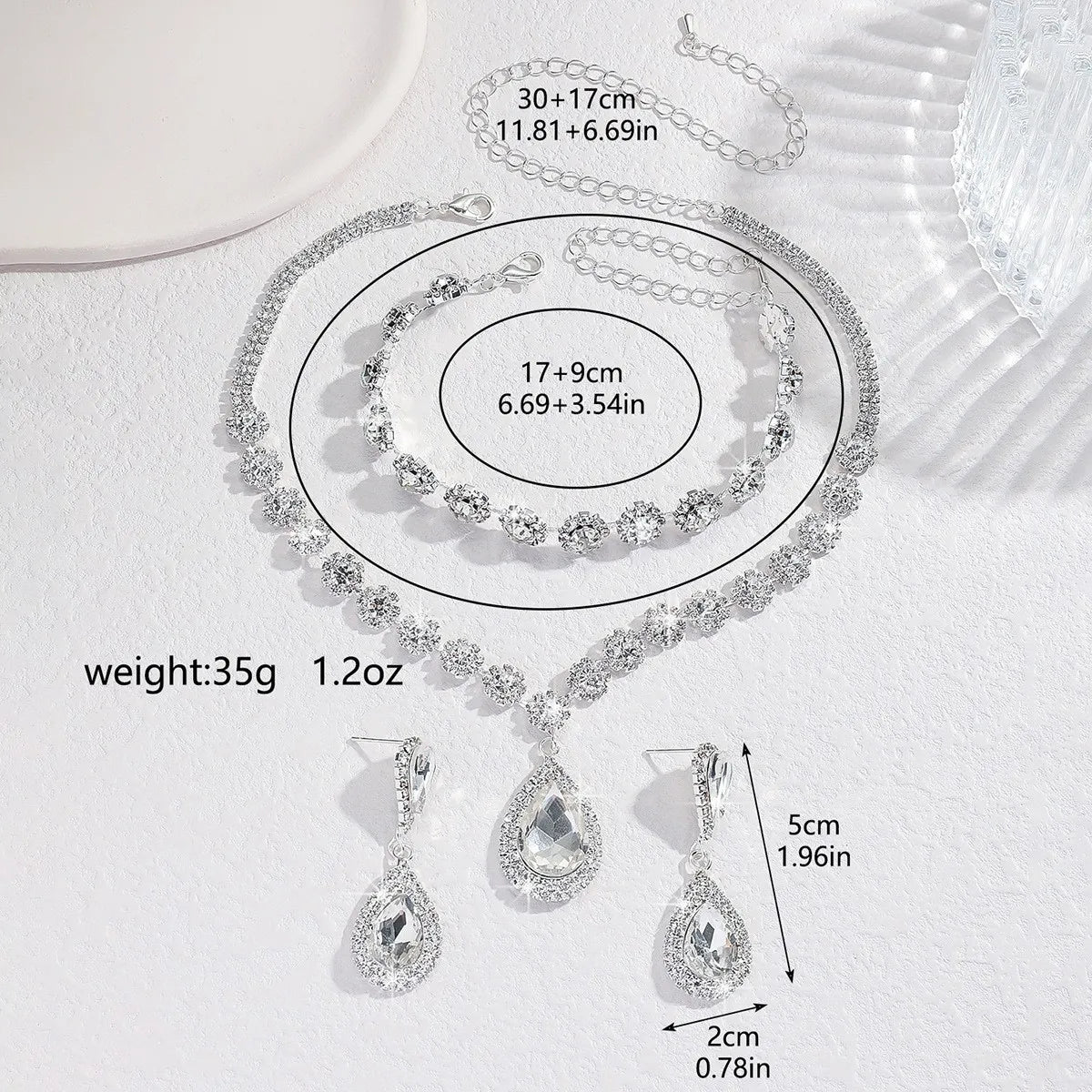 4PC femmes mode goutte d'eau fleur collier boucles d'oreilles Bracelet ensemble de bijoux fête de mariage Festival cadeau-8065