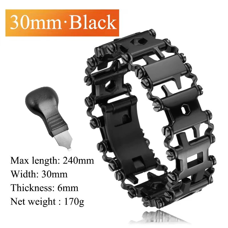 Bracelet multifonctionnel en acier inoxydable pour hommes, outil d'extérieur, 29 en 1, Bracelet de montre pour Couple européen et américain