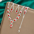 KMVEXO-Ensemble de bijoux en biscuits brillants pour femmes, collier, boucles d'oreilles, bracelet, patients de mariage, tour de cou en cristal, accessoires de banquet