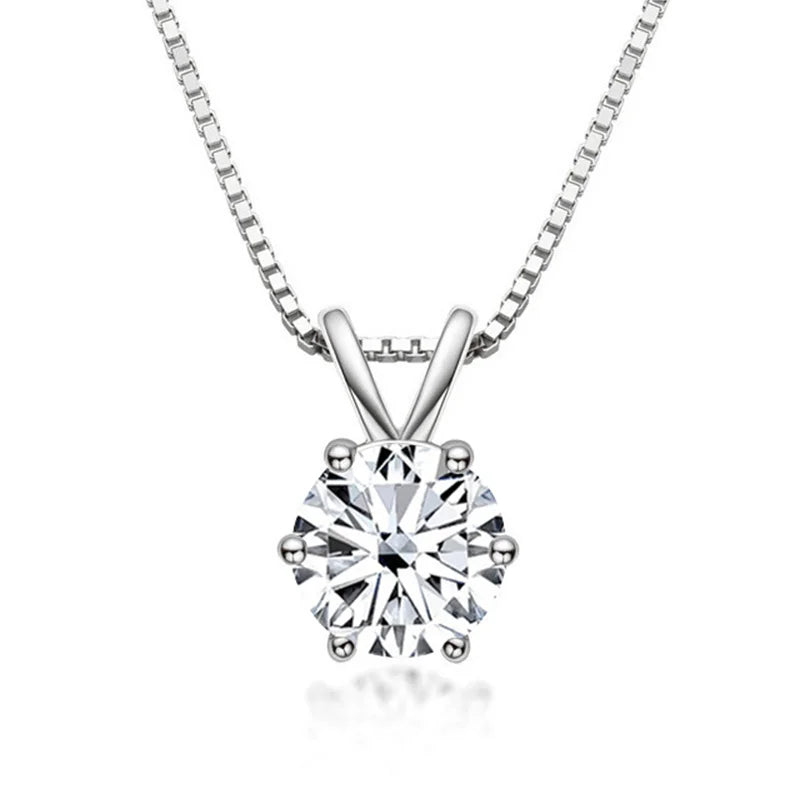Bague Ringen 100% 925 argent Sterling 1ct Moissanite collier pour femmes diamant pendentif fiançailles fête de mariage cadeau en gros