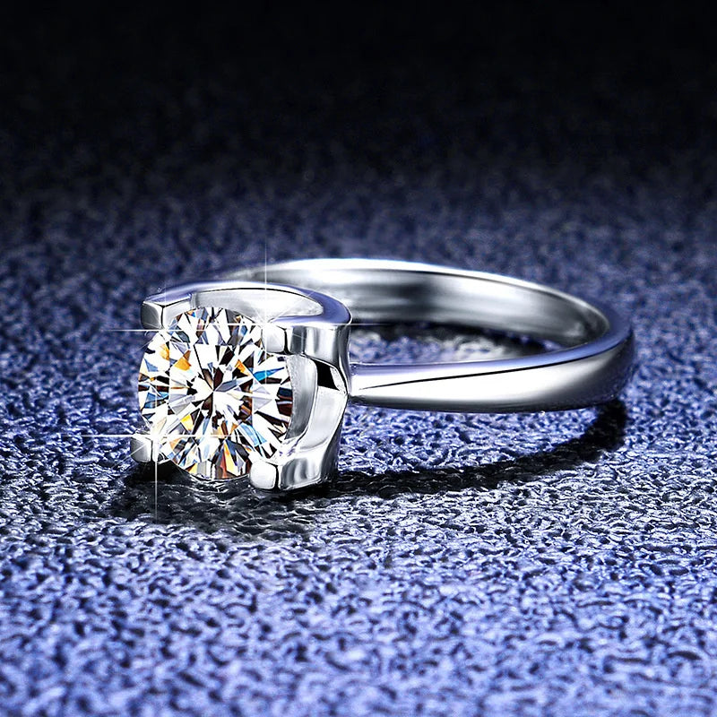 BagueRingen-Ensembles de bijoux Moissanite, Boucles d'oreilles, Bague, Collier, Argent regardé 100%, ixde mariage, Cadeaux pour les travailleurs, 1ct, Document D, 925