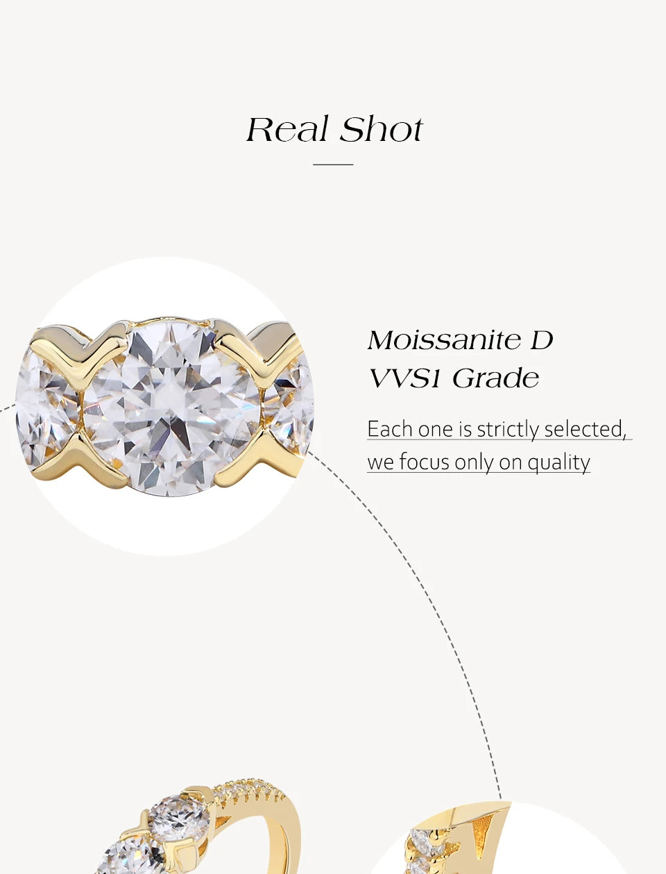 ATTAGEMS-Bagues en diamant Moissanite pour hommes et femmes, 3 matiques rondes, argent S925 plaqué or, bijoux de fête de fiançailles, cadeau, nouveau, 1,2 CTW