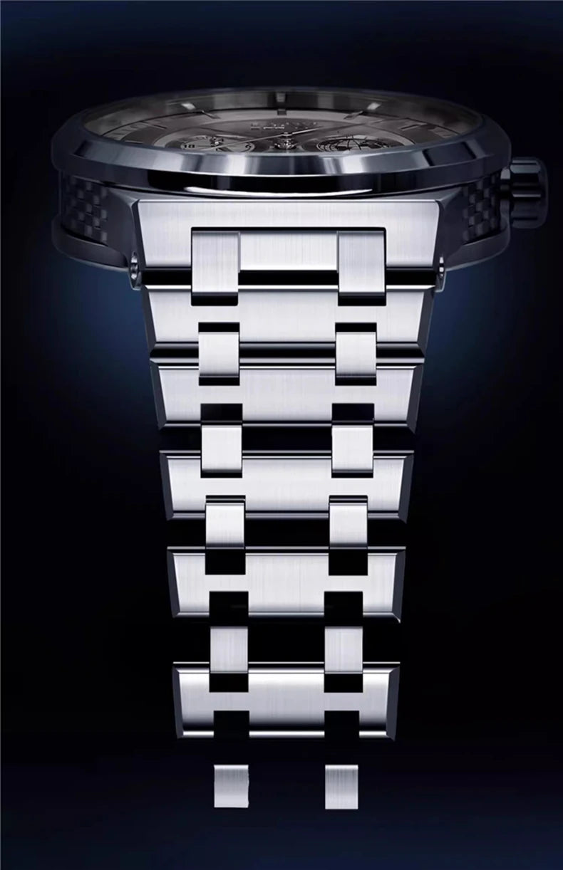 Montre Homme CARNIVAL Montre d'affaires mécanique pour hommes marque de luxe Montre-bracelet automatique 50M étanche 2024 Homme Reloj Hombre