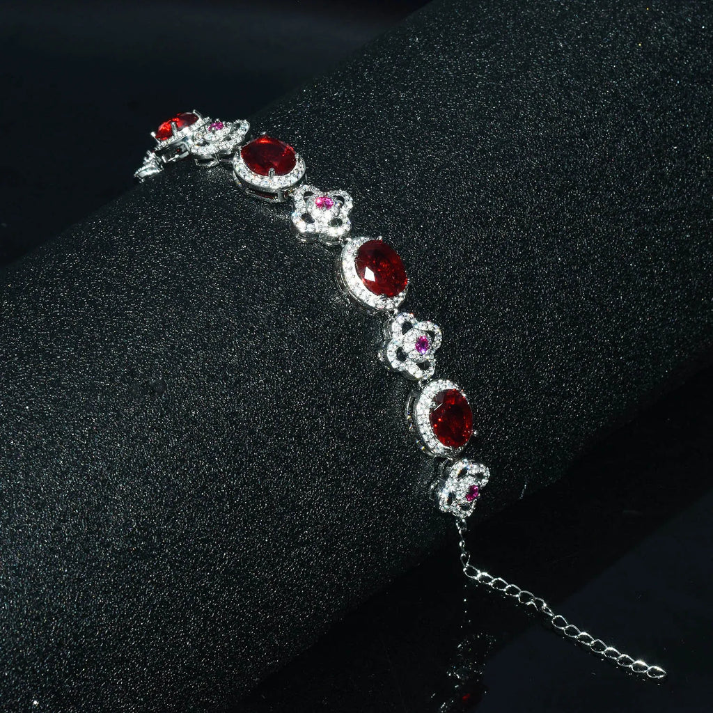 Collier en argent sterling S925, collier en rubis naturel, bijoux haut de gamme à la mode, bracelet, boucles d'oreilles, bague, pendentif pour femmes