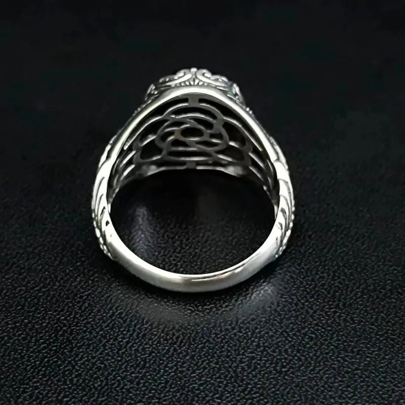BOCAI-Bague en Agate Noire Naturelle pour Homme, Bijoux en Argent 100% S925, Style Punk à la Mode, Cadeau Exquis, Livraison Directe