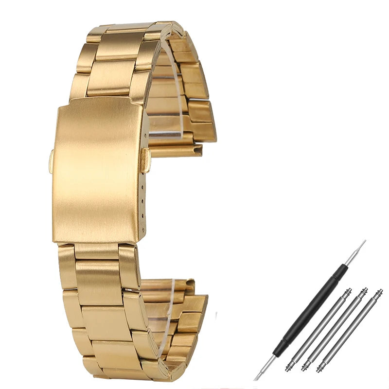 18mm AE1200 Bracelet en acier inoxydable Bracelet qualité boîtier en acier lunette argent noir or boîtier en métal HD verre AE-1200 1300 Mod kit