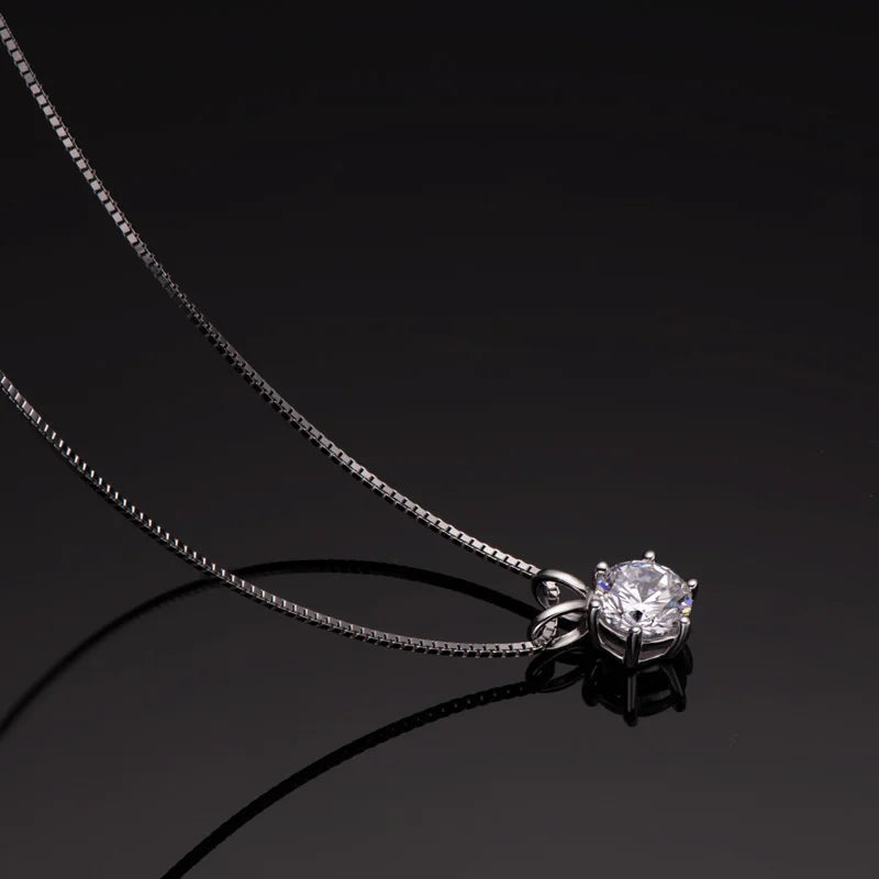 Bague Ringen 100% 925 argent Sterling 1ct Moissanite collier pour femmes diamant pendentif fiançailles fête de mariage cadeau en gros