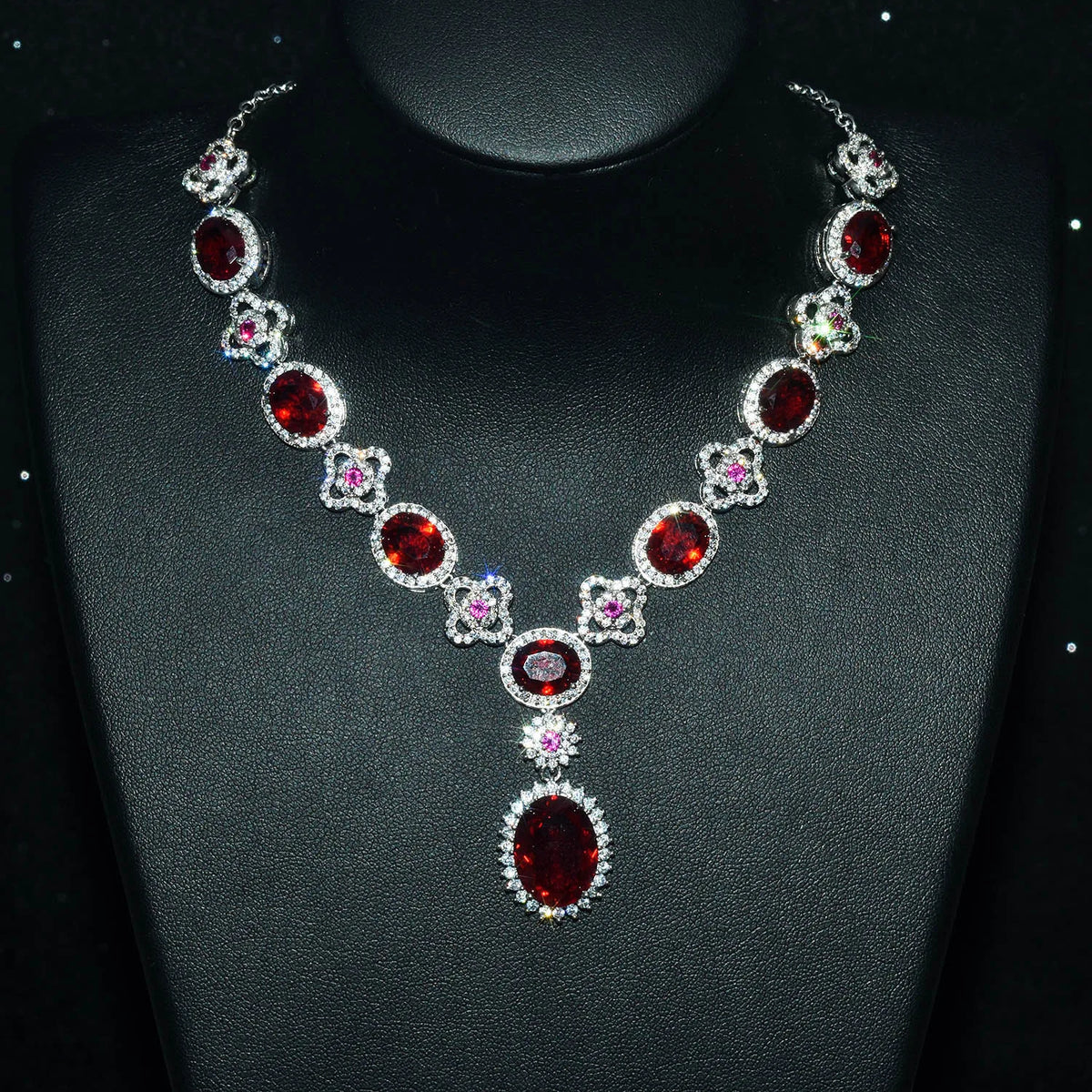 Collier en argent sterling S925, collier en rubis naturel, bijoux haut de gamme à la mode, bracelet, boucles d'oreilles, bague, pendentif pour femmes