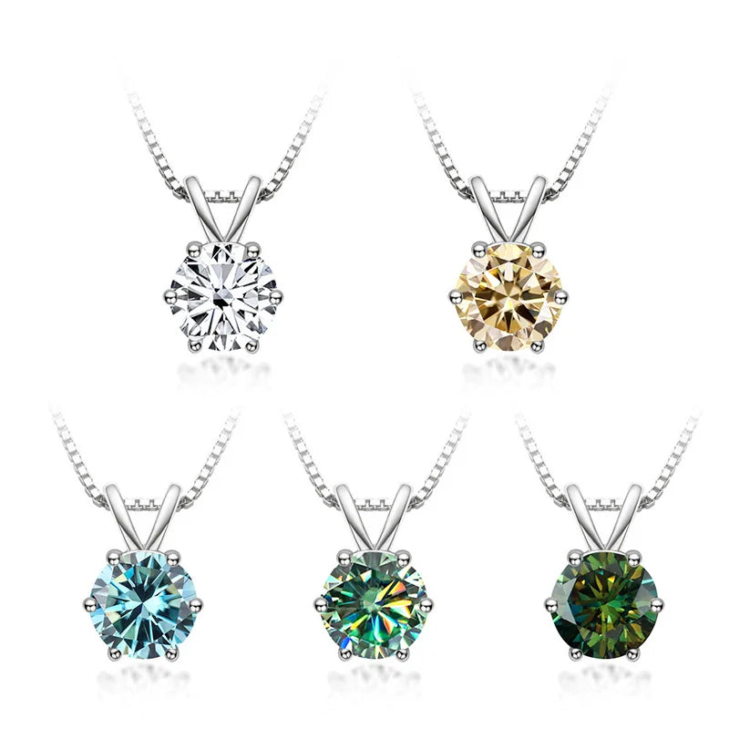 Bague Ringen 100% 925 argent Sterling 1ct Moissanite collier pour femmes diamant pendentif fiançailles fête de mariage cadeau en gros