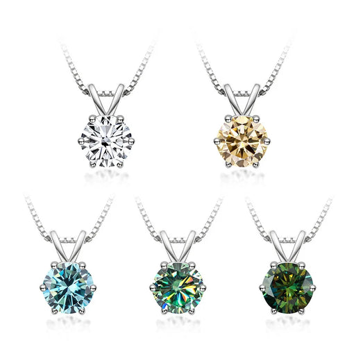 Bague Ringen 100% 925 argent Sterling 1ct Moissanite collier pour femmes diamant pendentif fiançailles fête de mariage cadeau en gros