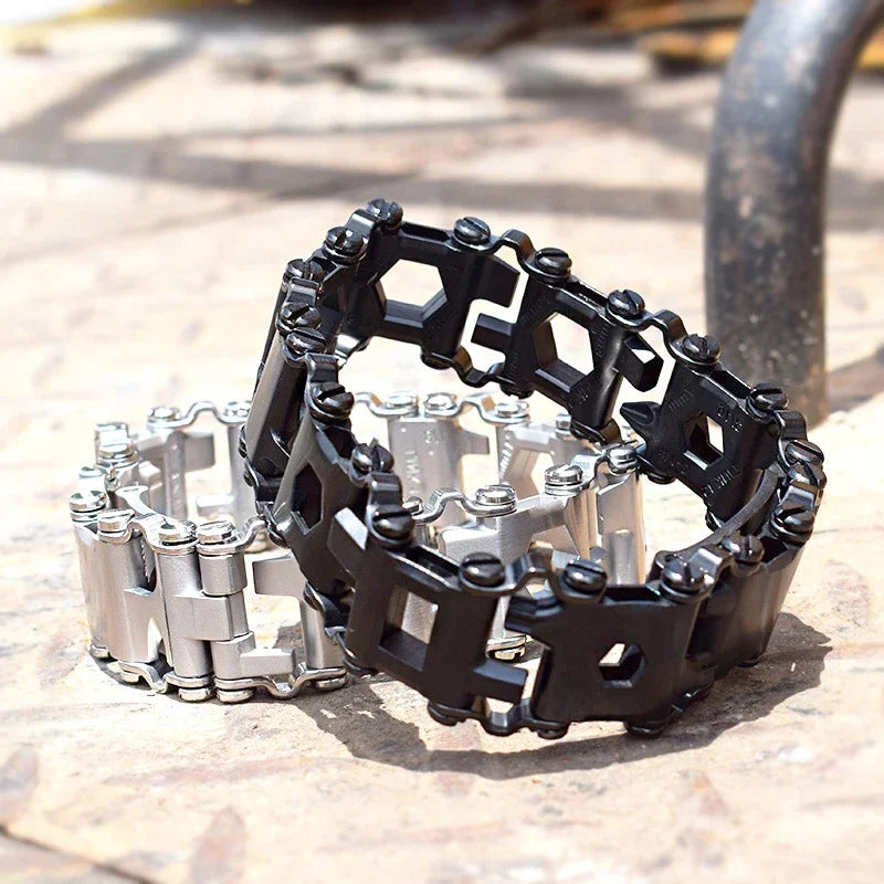 Bracelet multifonctionnel en acier inoxydable pour hommes, outil d'extérieur, 29 en 1, Bracelet de montre pour Couple européen et américain