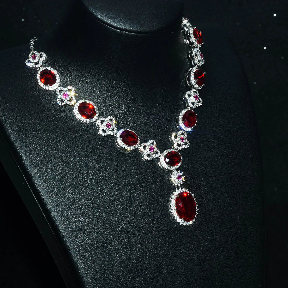 Collier en argent sterling S925, collier en rubis naturel, bijoux haut de gamme à la mode, bracelet, boucles d'oreilles, bague, pendentif pour femmes