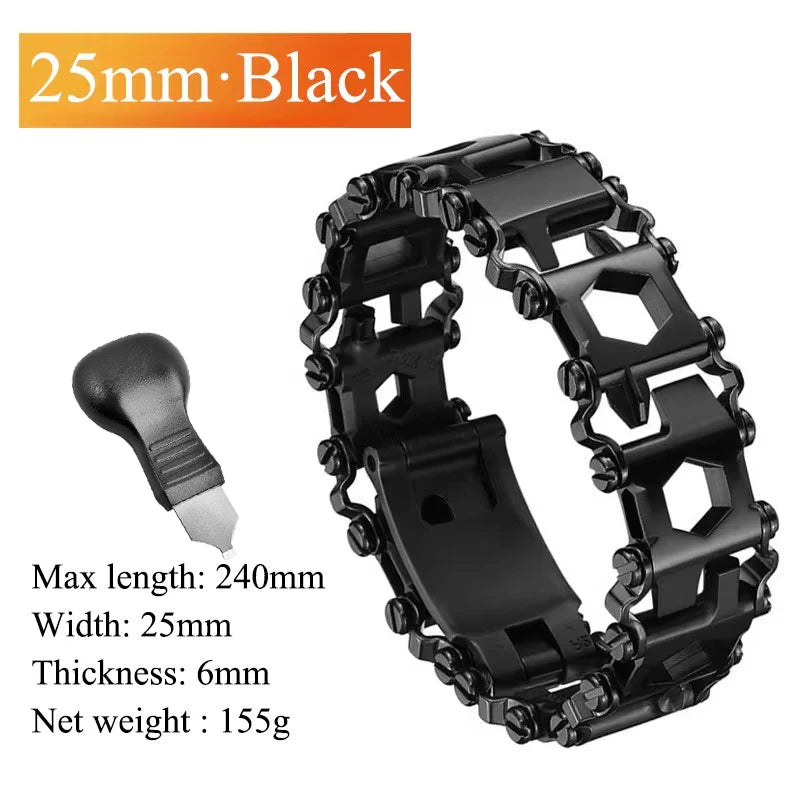 Bracelet multifonctionnel en acier inoxydable pour hommes, outil d'extérieur, 29 en 1, Bracelet de montre pour Couple européen et américain