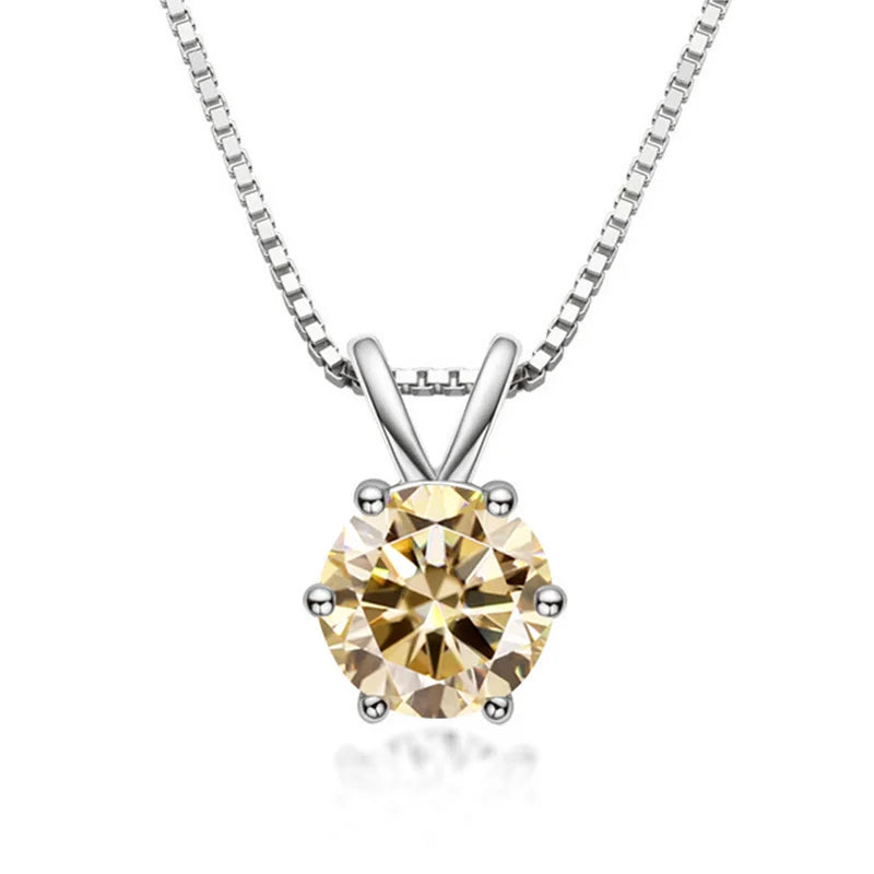 Bague Ringen 100% 925 argent Sterling 1ct Moissanite collier pour femmes diamant pendentif fiançailles fête de mariage cadeau en gros