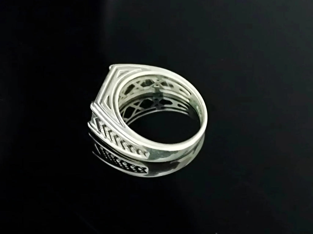 BOCAI-Bague rectangulaire en argent 100% S925 pour homme, bijoux en agate noire naturelle, style punk à la mode, cadeau exquis, livraison directe