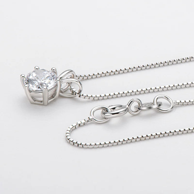 Bague Ringen 100% 925 argent Sterling 1ct Moissanite collier pour femmes diamant pendentif fiançailles fête de mariage cadeau en gros
