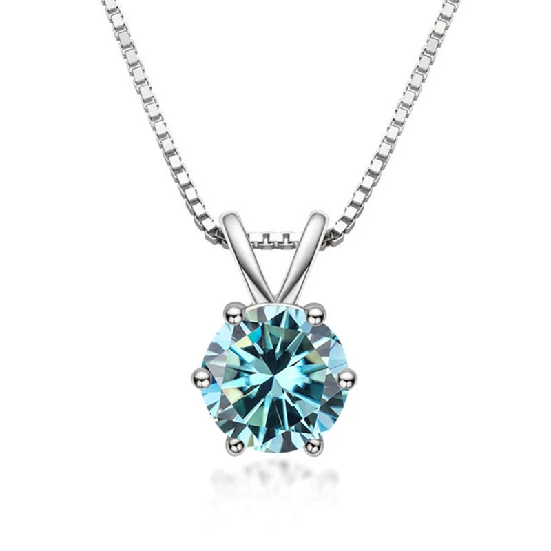 Bague Ringen 100% 925 argent Sterling 1ct Moissanite collier pour femmes diamant pendentif fiançailles fête de mariage cadeau en gros