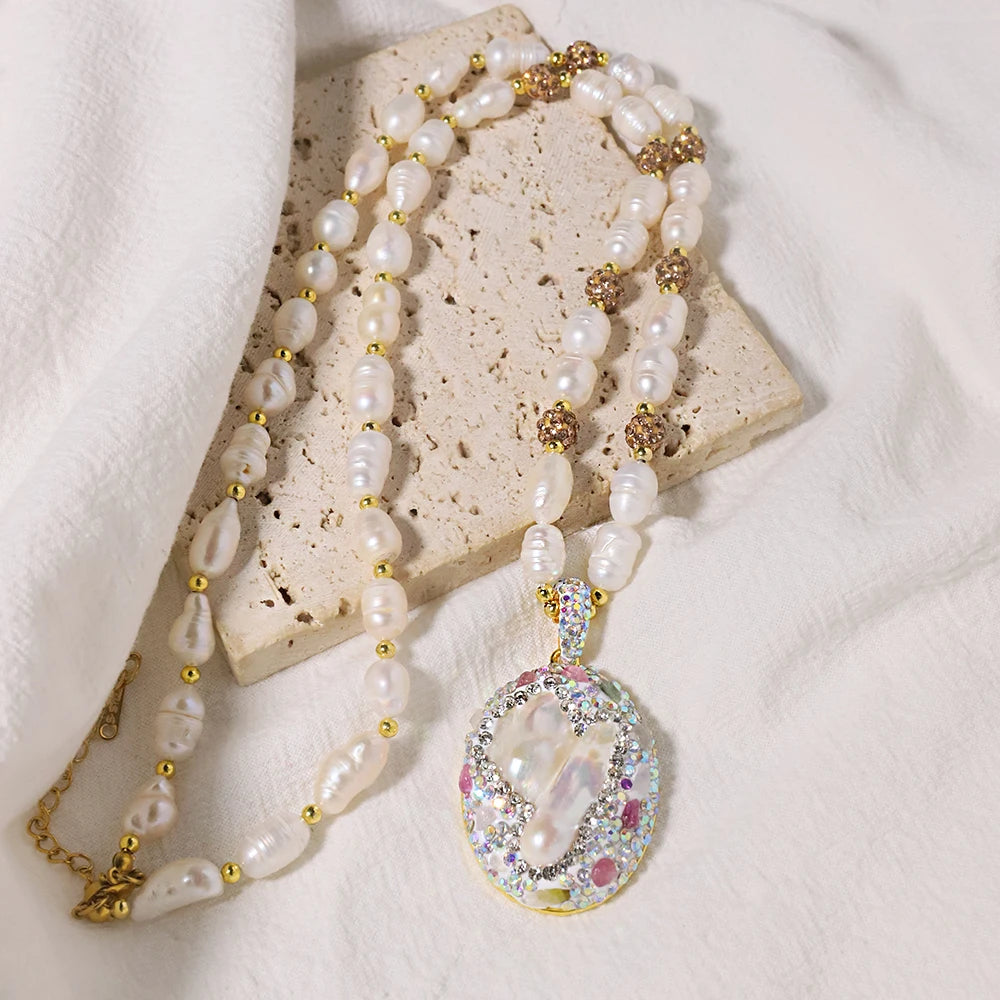 Parure de bijoux pour femmes en perles baroques naturelles, collier, bracelet, boucles d'oreilles, bague, ensemble élégant de luxe pour femmes, cadeaux GS0201