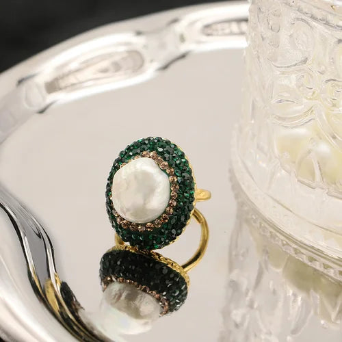 Parure de bijoux pour femmes en perles baroques naturelles, collier, bracelet, boucles d'oreilles, bague, ensemble élégant de luxe pour femmes, cadeaux GS0201