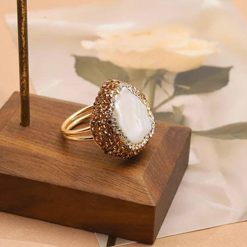 Parure de bijoux pour femmes en perles baroques naturelles, collier, bracelet, boucles d'oreilles, bague, ensemble élégant de luxe pour femmes, cadeaux GS0201